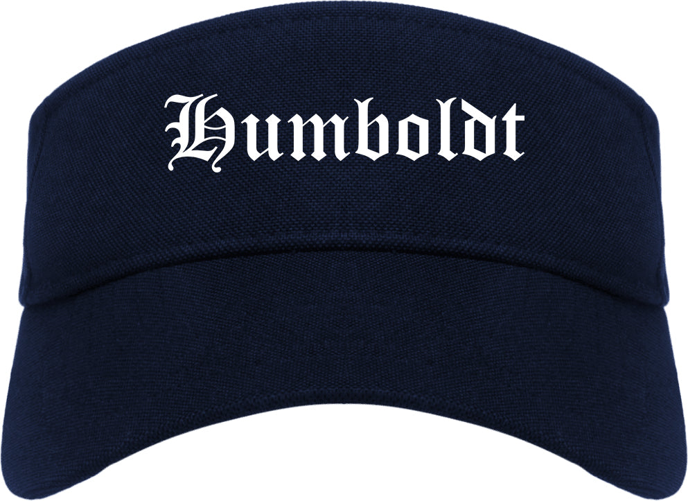 Humboldt Tennessee TN Old English Mens Visor Cap Hat Navy Blue