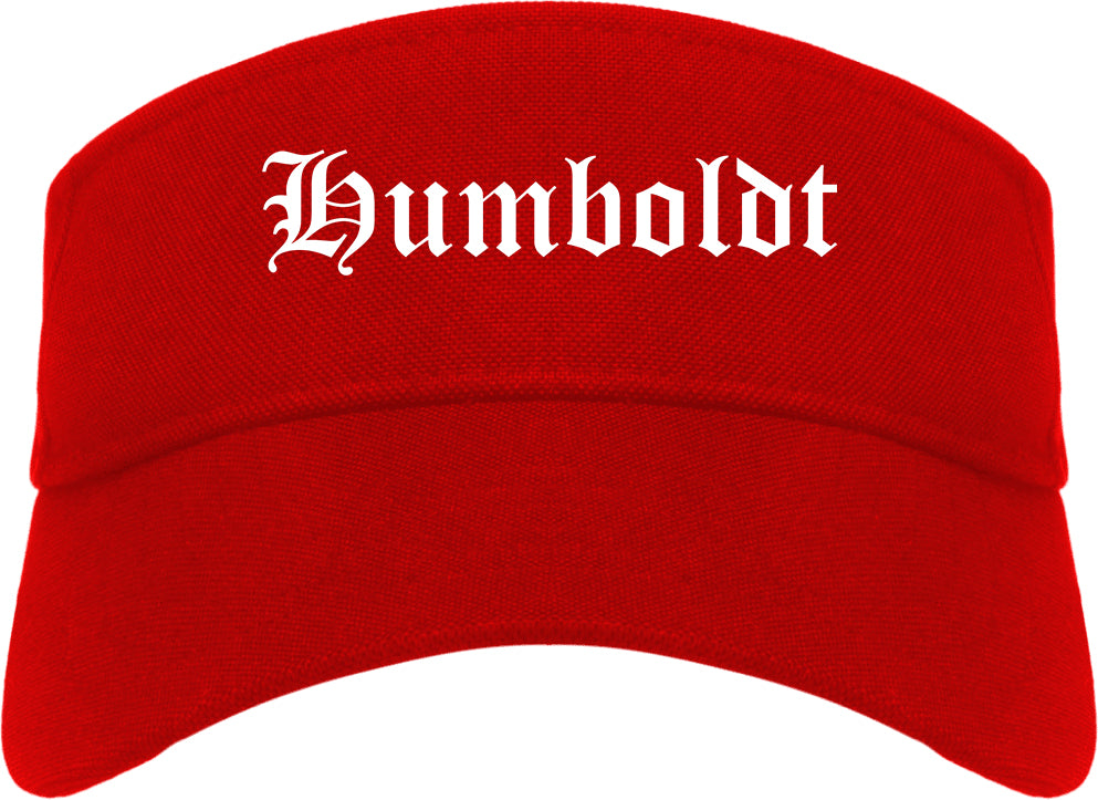 Humboldt Tennessee TN Old English Mens Visor Cap Hat Red