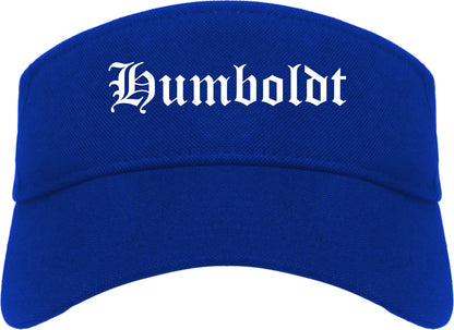 Humboldt Tennessee TN Old English Mens Visor Cap Hat Royal Blue