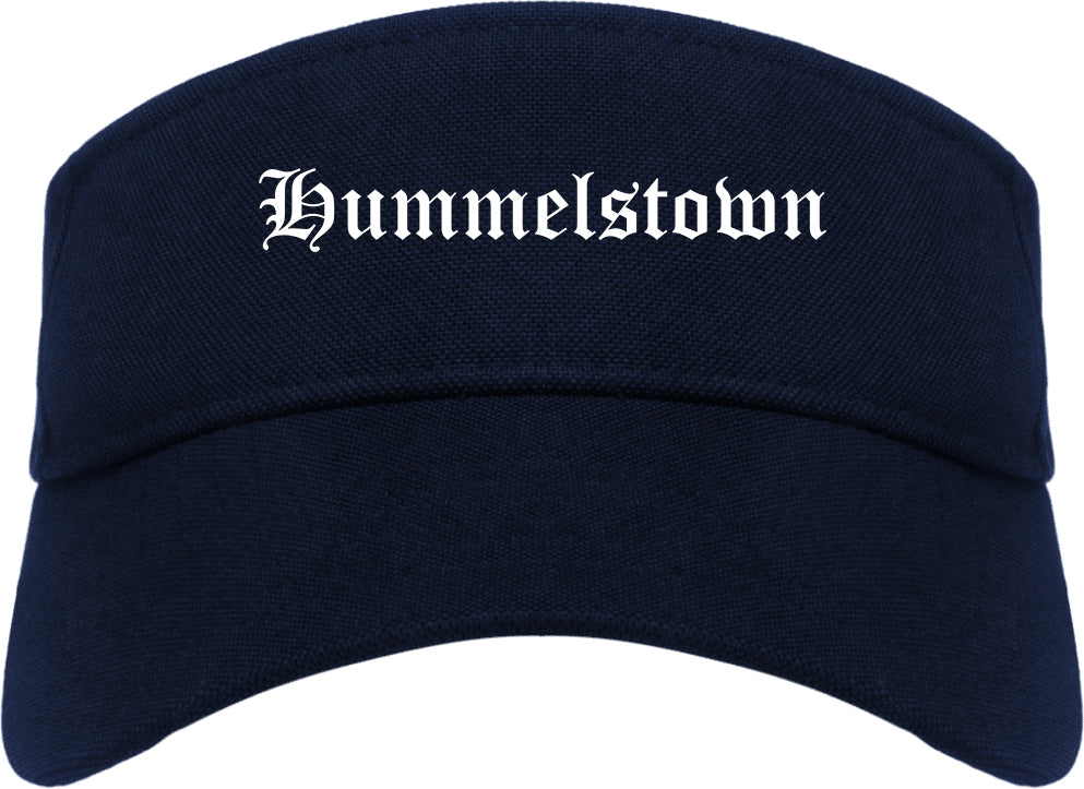 Hummelstown Pennsylvania PA Old English Mens Visor Cap Hat Navy Blue