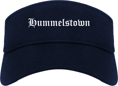 Hummelstown Pennsylvania PA Old English Mens Visor Cap Hat Navy Blue