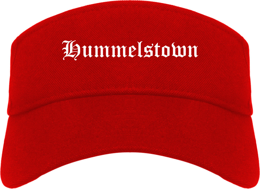 Hummelstown Pennsylvania PA Old English Mens Visor Cap Hat Red