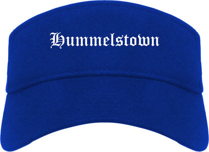 Hummelstown Pennsylvania PA Old English Mens Visor Cap Hat Royal Blue