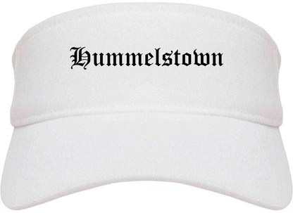 Hummelstown Pennsylvania PA Old English Mens Visor Cap Hat White