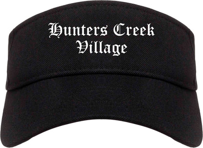 Hunters Creek Village Texas TX Old English Mens Visor Cap Hat Black
