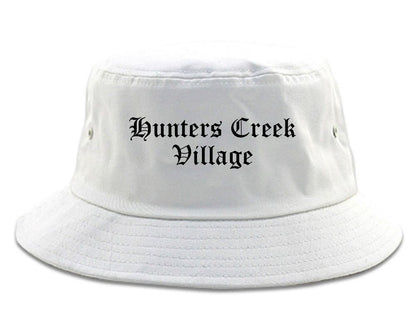 Hunters Creek Village Texas TX Old English Mens Bucket Hat White