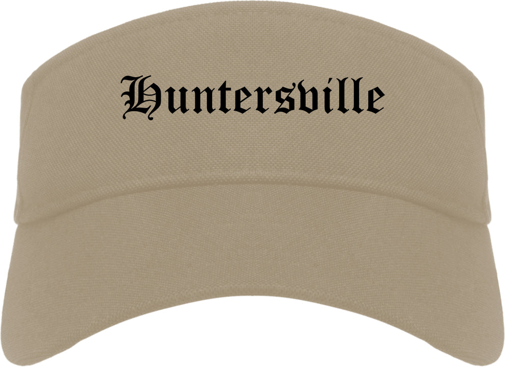 Huntersville North Carolina NC Old English Mens Visor Cap Hat Khaki
