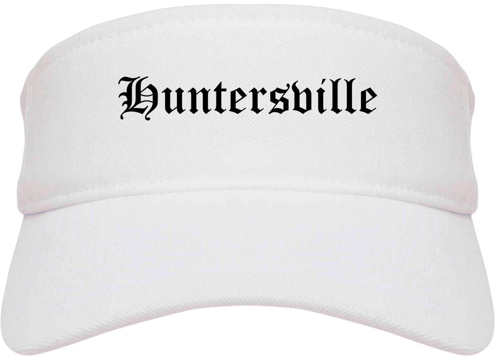 Huntersville North Carolina NC Old English Mens Visor Cap Hat White