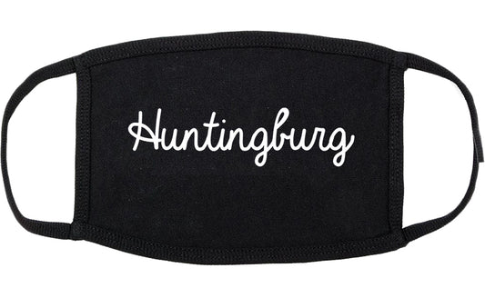 Huntingburg Indiana IN Script Cotton Face Mask Black
