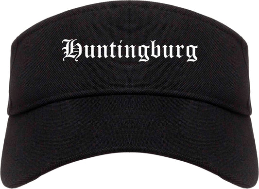 Huntingburg Indiana IN Old English Mens Visor Cap Hat Black