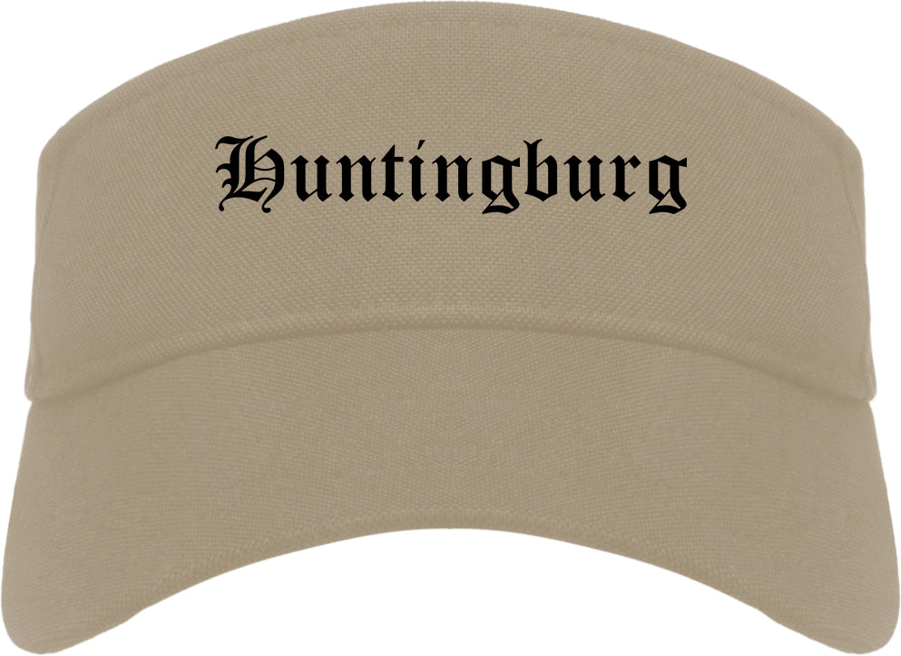 Huntingburg Indiana IN Old English Mens Visor Cap Hat Khaki