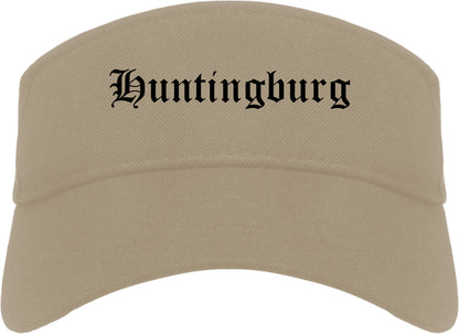 Huntingburg Indiana IN Old English Mens Visor Cap Hat Khaki