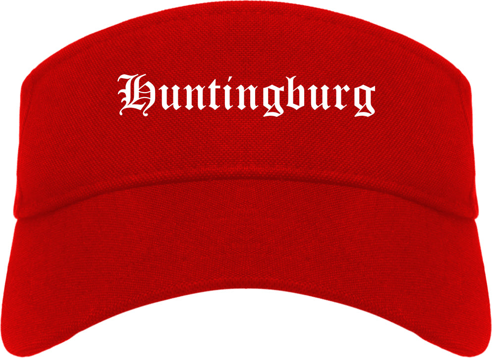 Huntingburg Indiana IN Old English Mens Visor Cap Hat Red