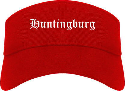 Huntingburg Indiana IN Old English Mens Visor Cap Hat Red