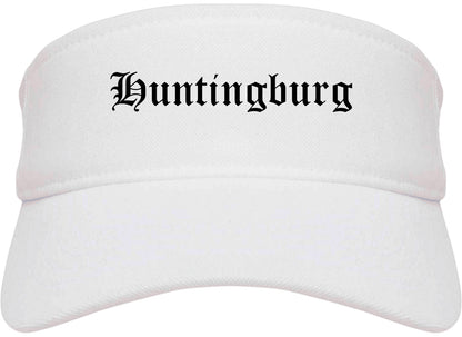Huntingburg Indiana IN Old English Mens Visor Cap Hat White