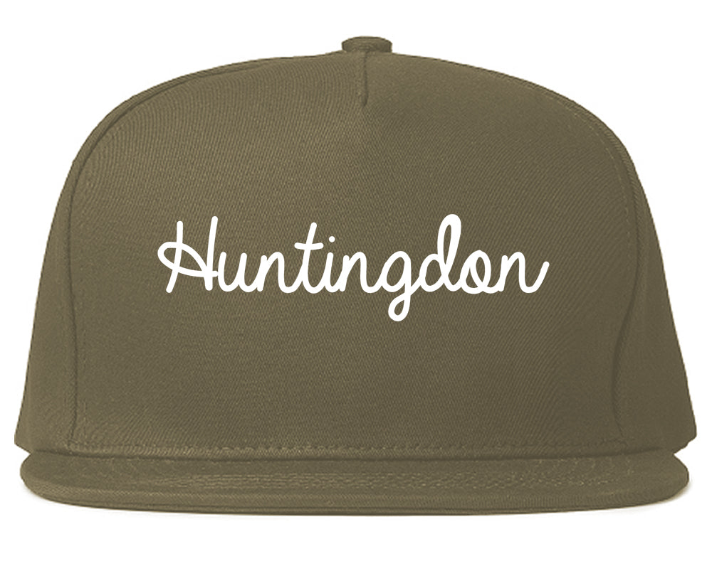 Huntingdon Pennsylvania PA Script Mens Snapback Hat Grey