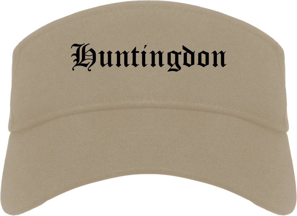 Huntingdon Pennsylvania PA Old English Mens Visor Cap Hat Khaki