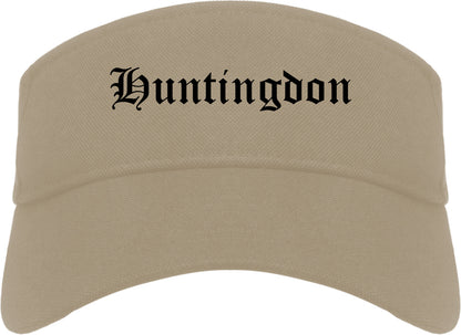 Huntingdon Pennsylvania PA Old English Mens Visor Cap Hat Khaki