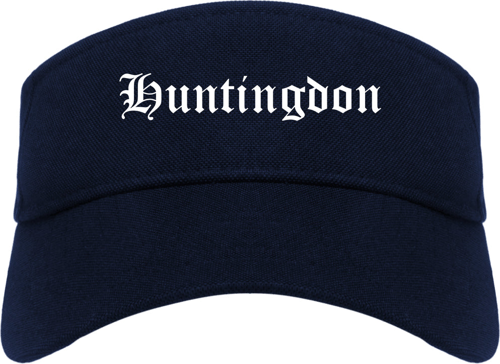Huntingdon Pennsylvania PA Old English Mens Visor Cap Hat Navy Blue
