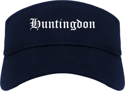 Huntingdon Pennsylvania PA Old English Mens Visor Cap Hat Navy Blue