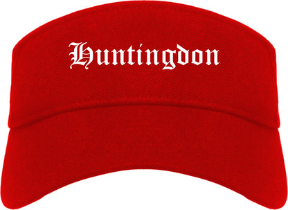 Huntingdon Pennsylvania PA Old English Mens Visor Cap Hat Red