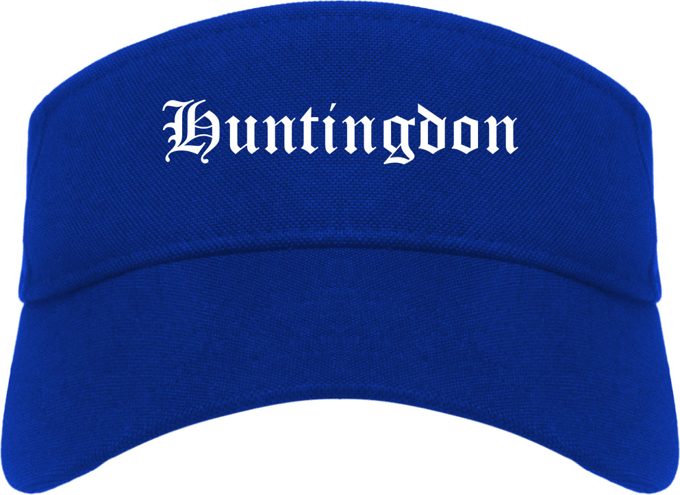 Huntingdon Pennsylvania PA Old English Mens Visor Cap Hat Royal Blue