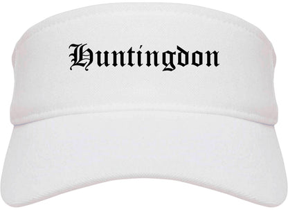 Huntingdon Pennsylvania PA Old English Mens Visor Cap Hat White