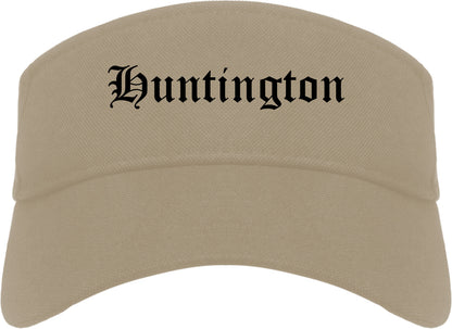 Huntington Indiana IN Old English Mens Visor Cap Hat Khaki