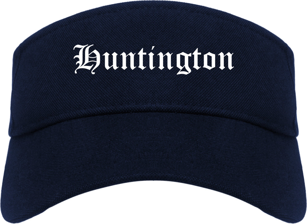 Huntington Indiana IN Old English Mens Visor Cap Hat Navy Blue