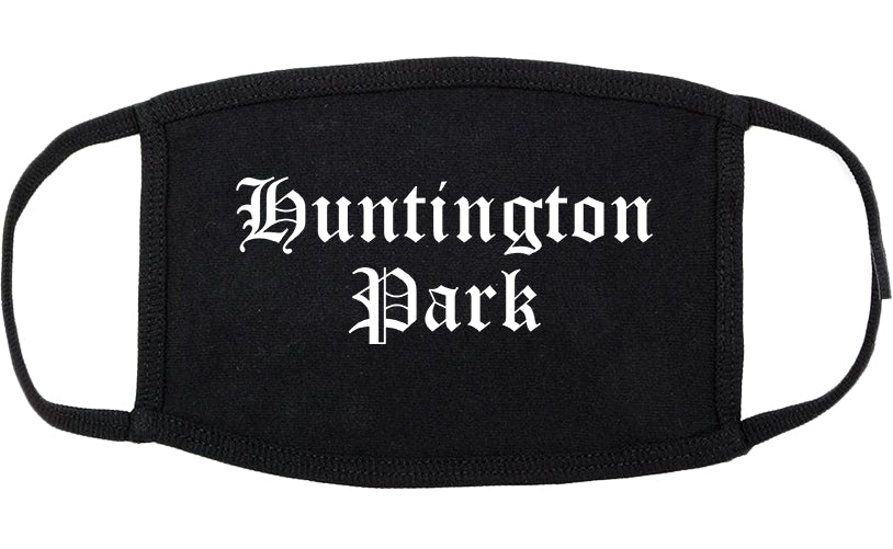 Huntington Park California CA Old English Cotton Face Mask Black
