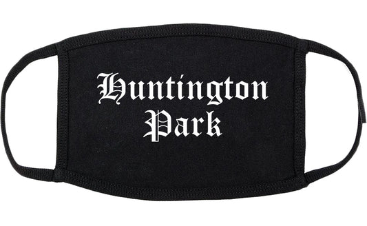 Huntington Park California CA Old English Cotton Face Mask Black