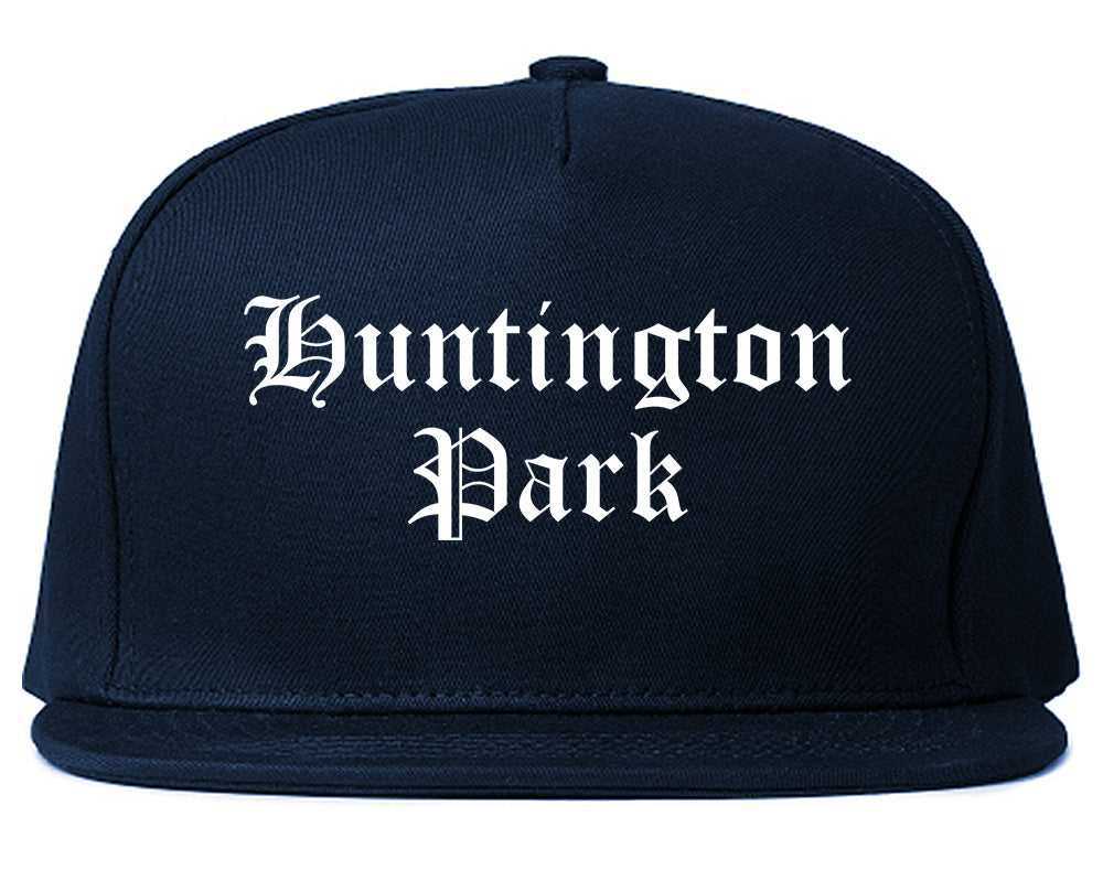 Huntington Park California CA Old English Mens Snapback Hat Navy Blue