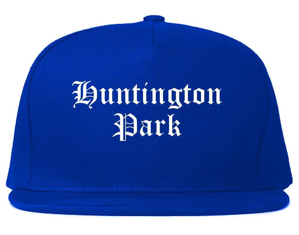 Huntington Park California CA Old English Mens Snapback Hat Royal Blue