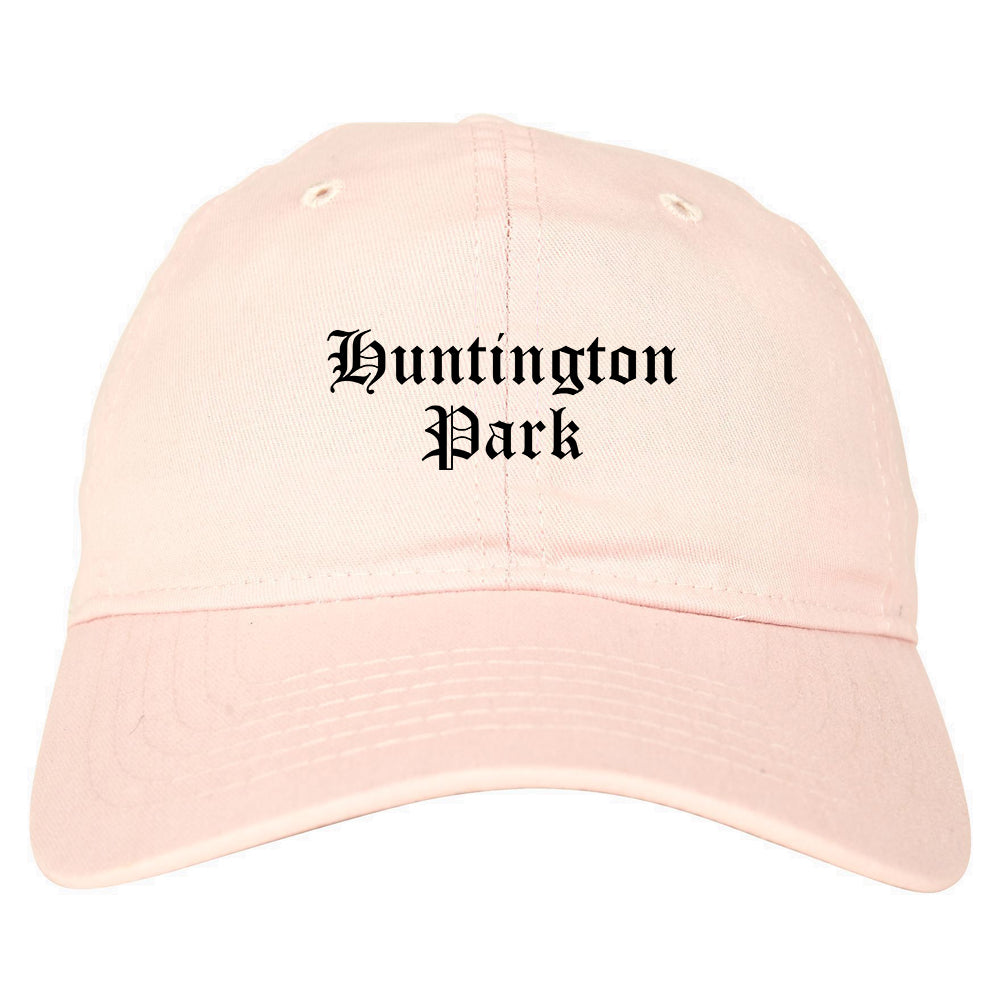 Huntington Park California CA Old English Mens Dad Hat Baseball Cap Pink