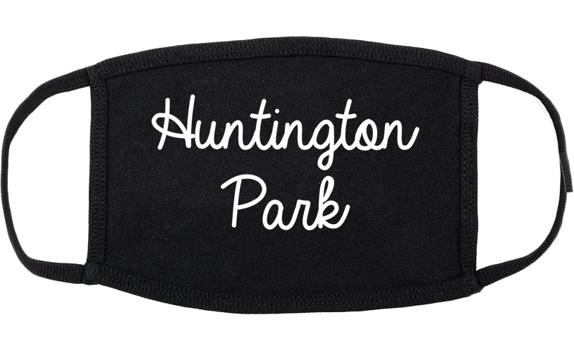 Huntington Park California CA Script Cotton Face Mask Black
