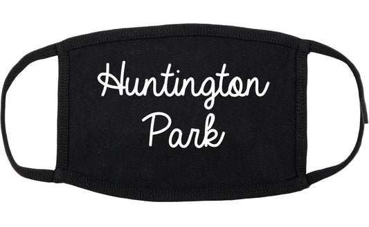 Huntington Park California CA Script Cotton Face Mask Black