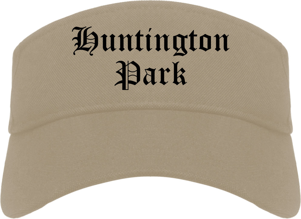 Huntington Park California CA Old English Mens Visor Cap Hat Khaki