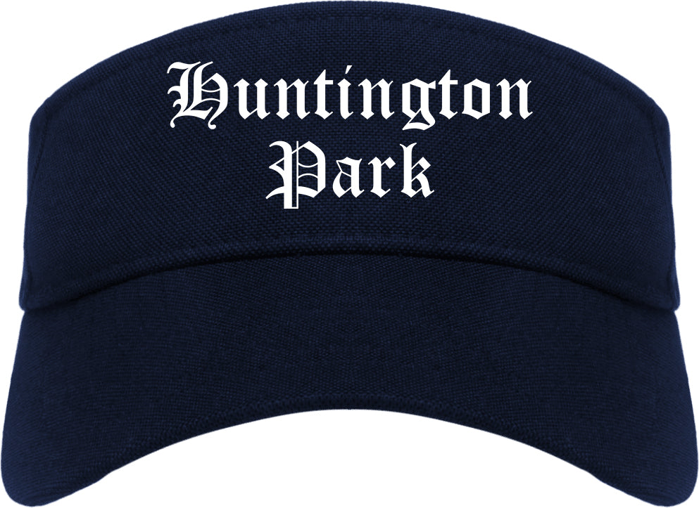 Huntington Park California CA Old English Mens Visor Cap Hat Navy Blue