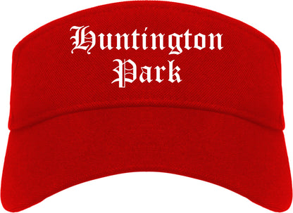 Huntington Park California CA Old English Mens Visor Cap Hat Red