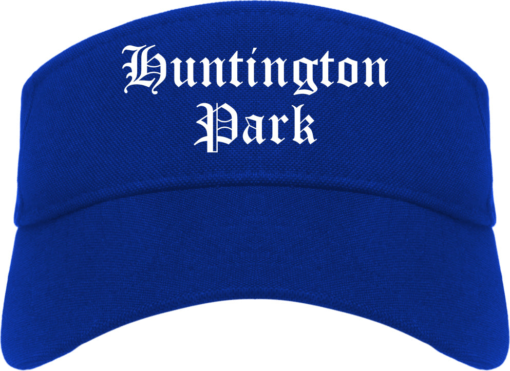 Huntington Park California CA Old English Mens Visor Cap Hat Royal Blue