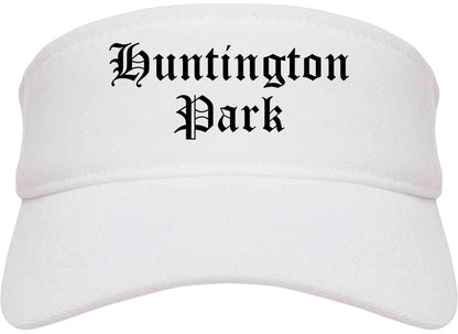 Huntington Park California CA Old English Mens Visor Cap Hat White