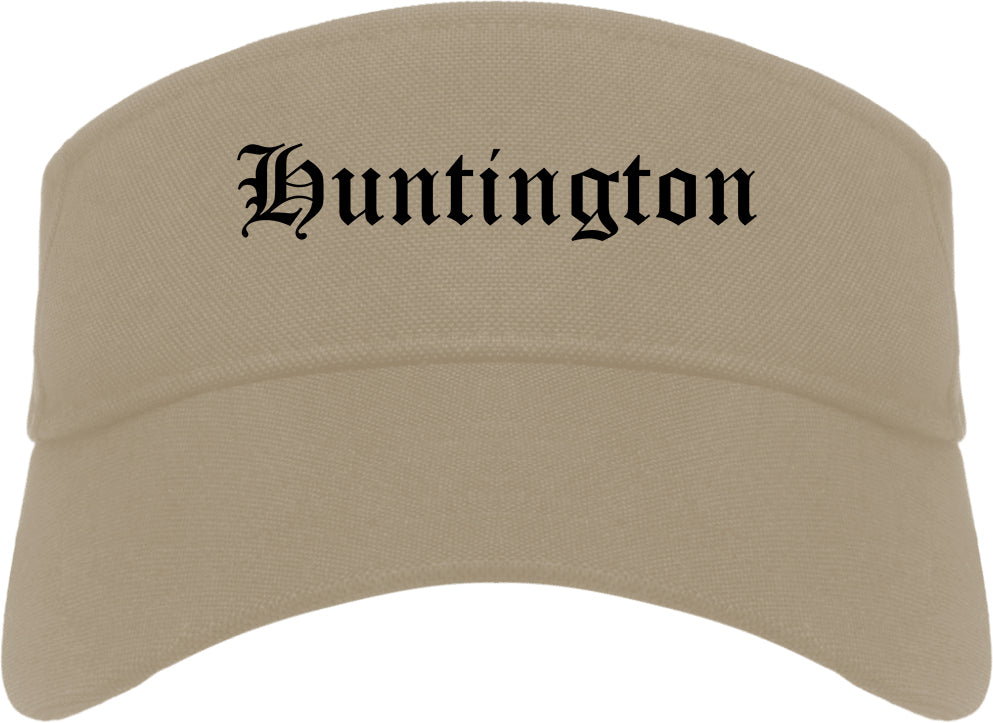 Huntington West Virginia WV Old English Mens Visor Cap Hat Khaki