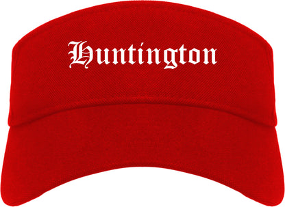 Huntington West Virginia WV Old English Mens Visor Cap Hat Red