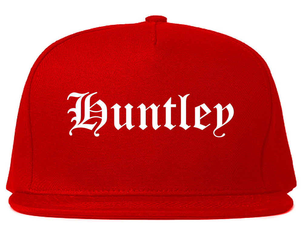 Huntley Illinois IL Old English Mens Snapback Hat Red