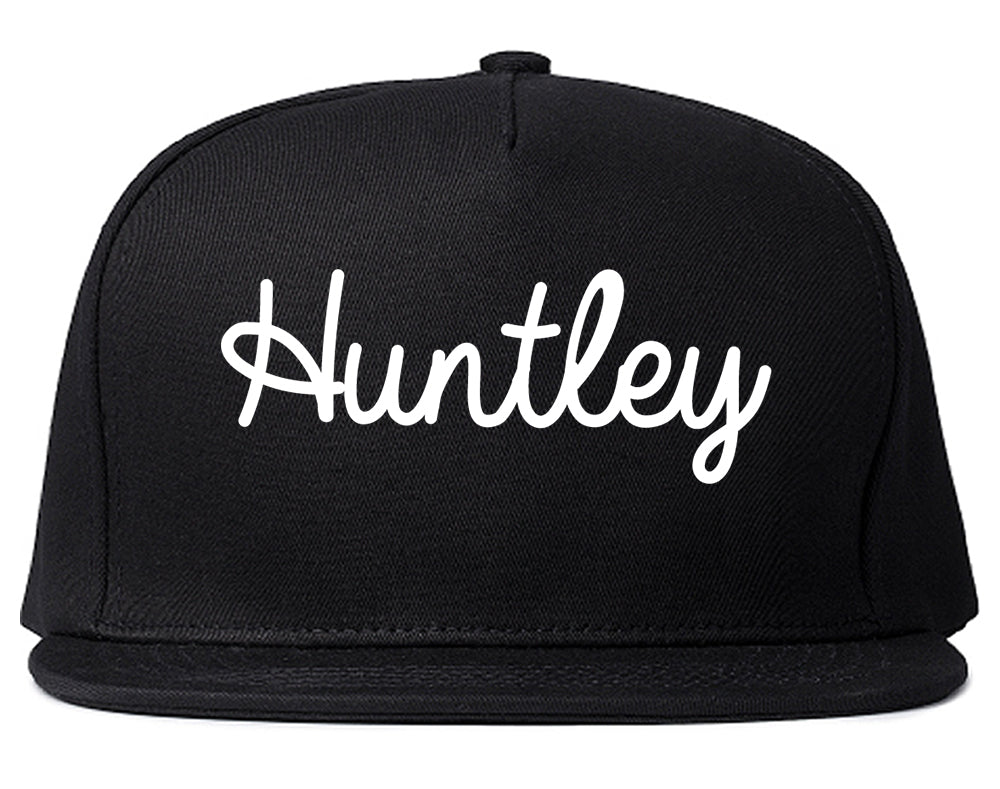 Huntley Illinois IL Script Mens Snapback Hat Black