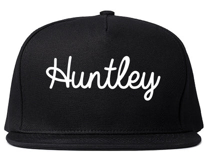 Huntley Illinois IL Script Mens Snapback Hat Black