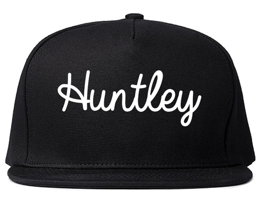 Huntley Illinois IL Script Mens Snapback Hat Black