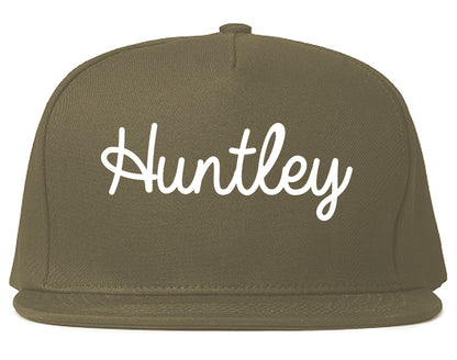 Huntley Illinois IL Script Mens Snapback Hat Grey