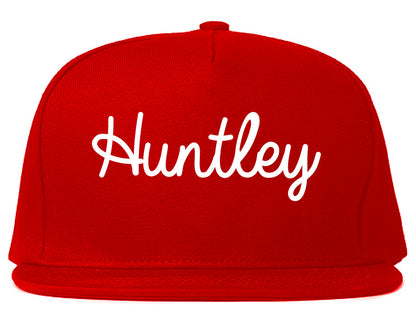 Huntley Illinois IL Script Mens Snapback Hat Red