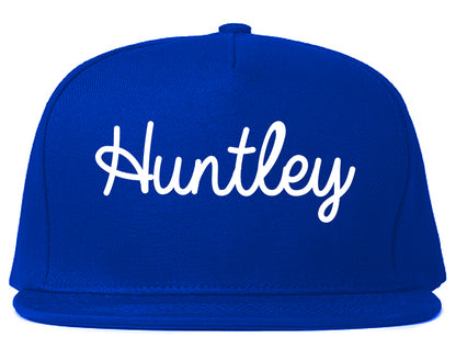 Huntley Illinois IL Script Mens Snapback Hat Royal Blue